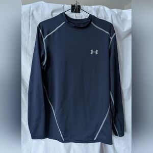 Under Armour Men's Navy Long Sleeve Cold Gear Long Sleeve Shirt Size M Fitted